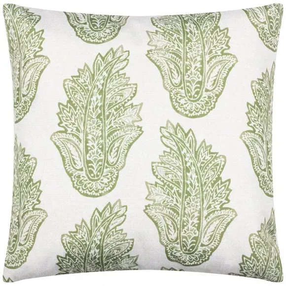 Outdoor Cushion with Paisley Design - Olive