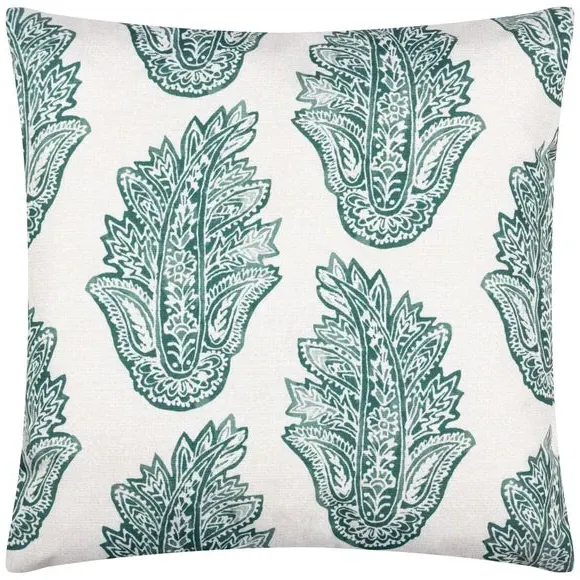 Outdoor Cushion with Paisley Design - Teal