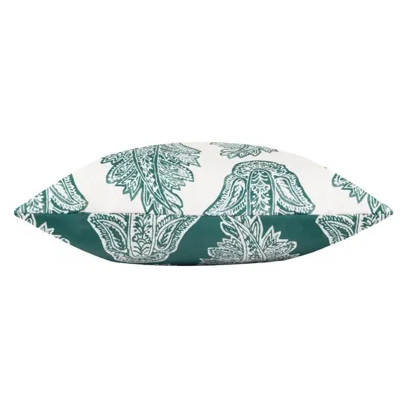 Outdoor Cushion with Paisley Design - Teal