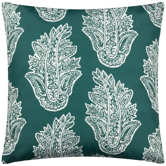 Outdoor Cushion with Paisley Design - Teal