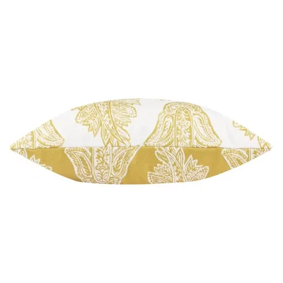 Outdoor Cushion with Paisley Design - Yellow
