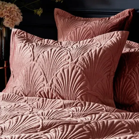 Oxford Pillowcase Embroidered - Blush, Velvet image
