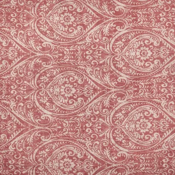 Patterned Throw Blanket with Tassels - Coral, Cotton