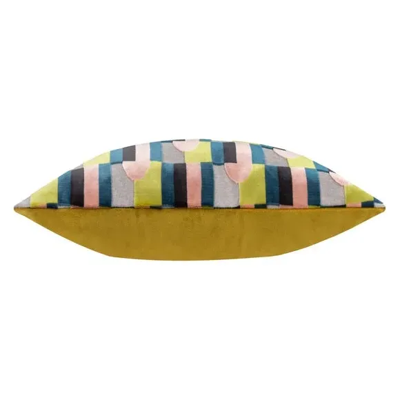Rectangle Cushion Cut-Velvet - Green, Polyester
