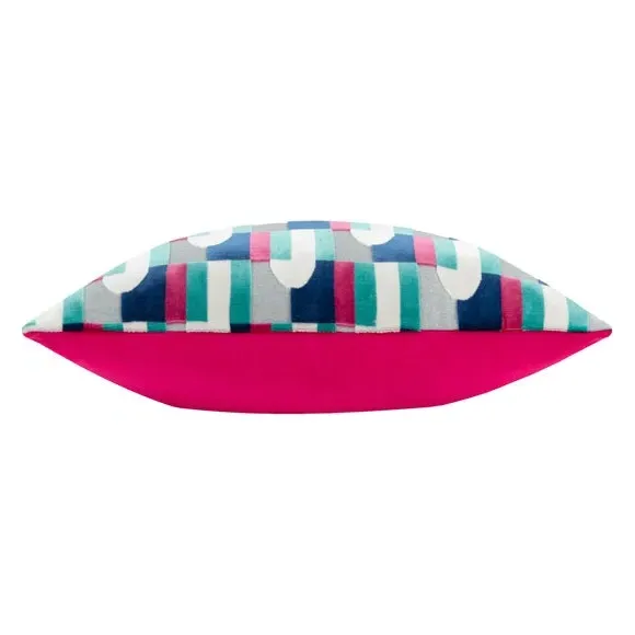 Rectangle Cushion Cut-Velvet - Magenta, Polyester