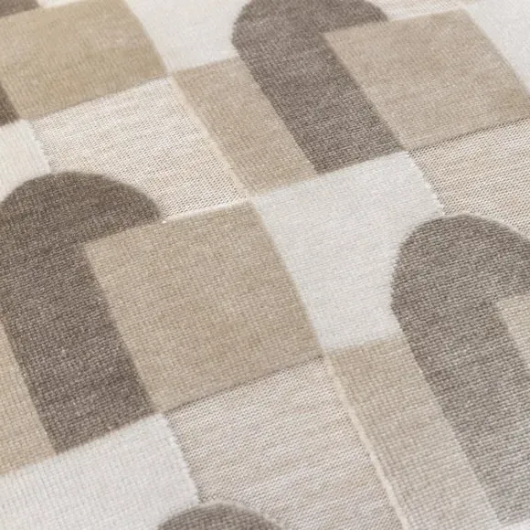 Rectangle Cushion Cut-Velvet - Natural, Polyester