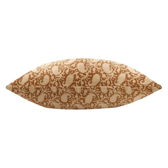 Rectangular Cushion with Block Print - Bronze, Velvet