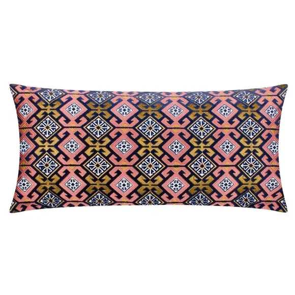 Rectangular Cushion with Embroidery - Rose, Velvet