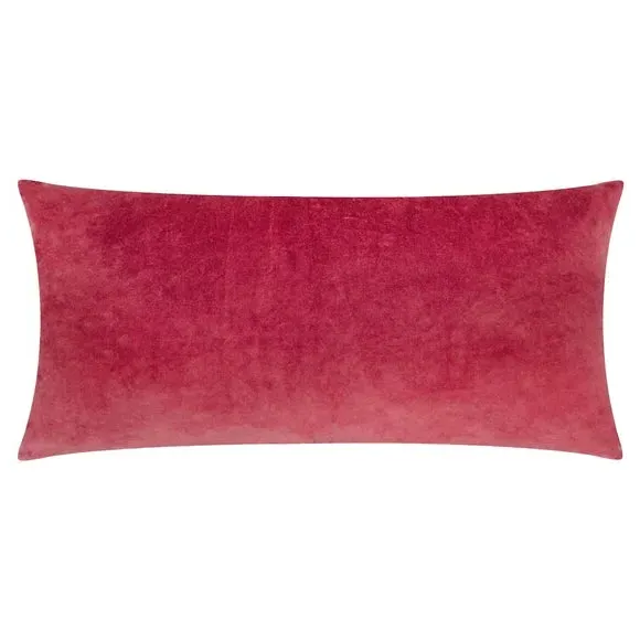 Rectangular Cushion with Embroidery - Ruby, Velvet