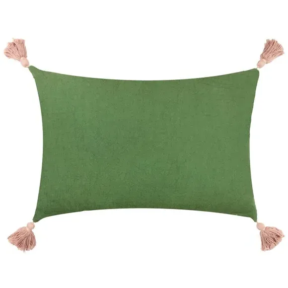 Rectangular Floral Cushion - Coral, Cotton