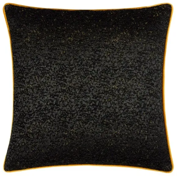 Reversible Cushion with Piped Trim - Black, Chenille