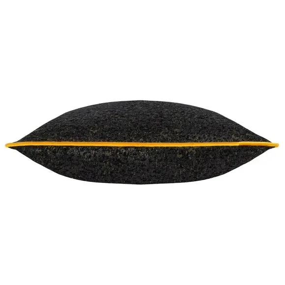 Reversible Cushion with Piped Trim - Black, Chenille