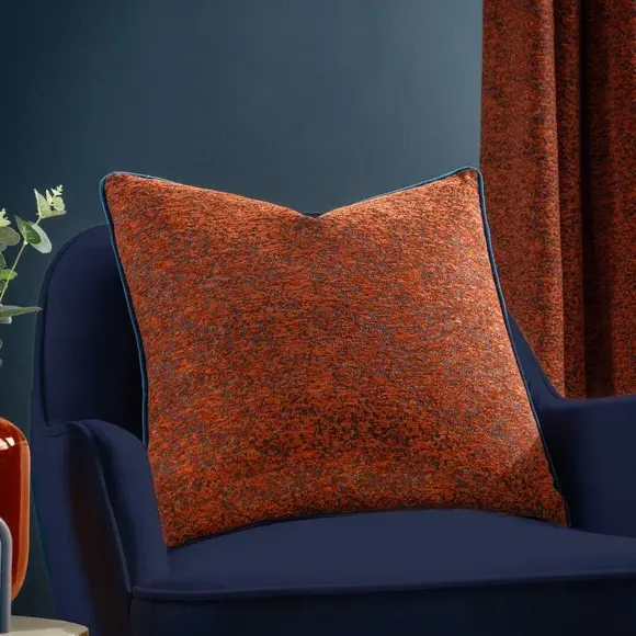 Reversible Cushion with Piped Trim - Copper, Chenille