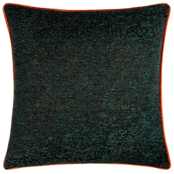 Reversible Cushion with Piped Trim - Emerald, Chenille