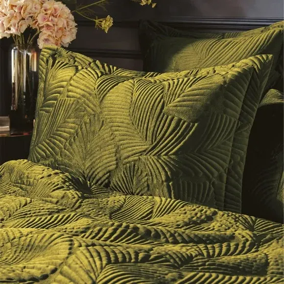 Reversible Duvet Cover Set - Green, Velvet