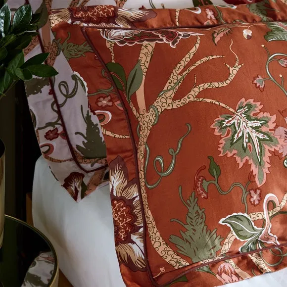 Reversible Duvet Cover Set - Rust, Cotton