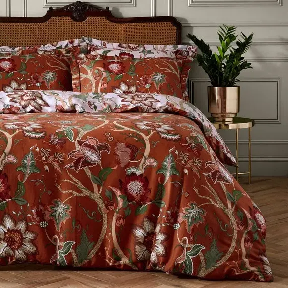 Reversible Duvet Cover Set - Rust, Cotton image