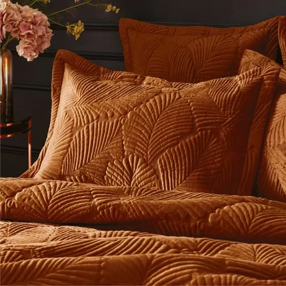 Reversible Duvet Cover Set - Rust, Velvet