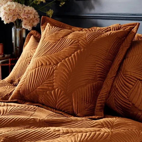 Reversible Duvet Cover Set - Rust, Velvet