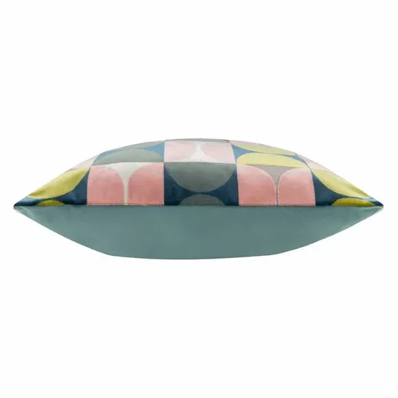 Square Cushion Cut-Velvet Design - Avocado, Velvet