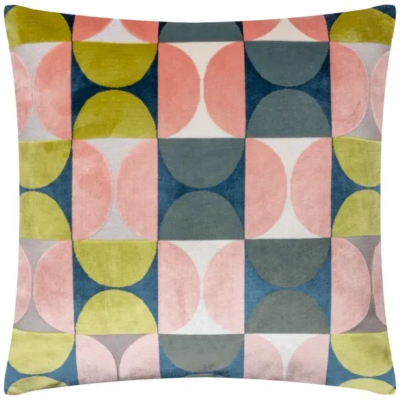Square Cushion Cut-Velvet Design - Avocado, Velvet image