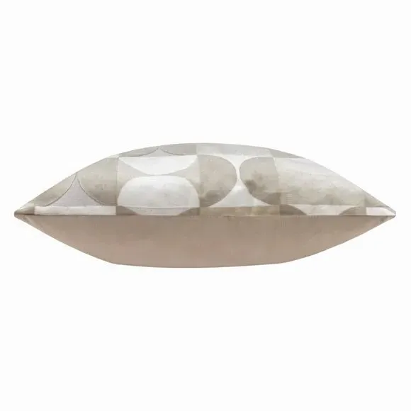 Square Cushion Cut-Velvet Design - Natural, Velvet