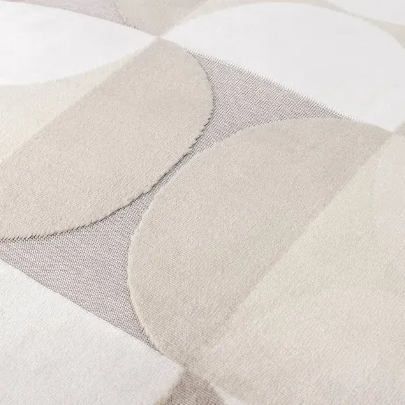 Square Cushion Cut-Velvet Design - Natural, Velvet