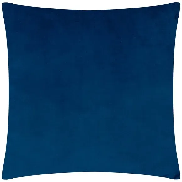 Square Cushion Cut-Velvet Design - Navy, Velvet