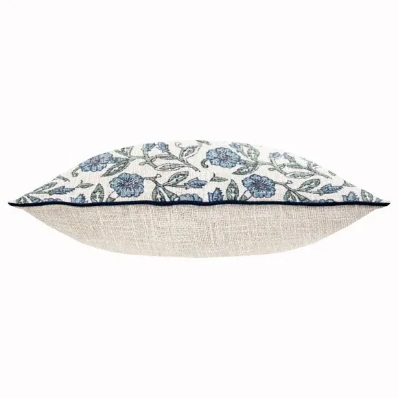 Square Cushion Floral Print - Blue, Cotton