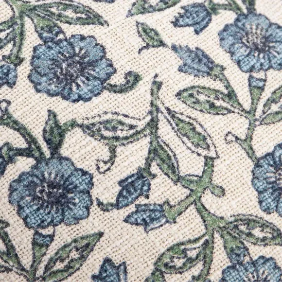 Square Cushion Floral Print - Blue, Cotton