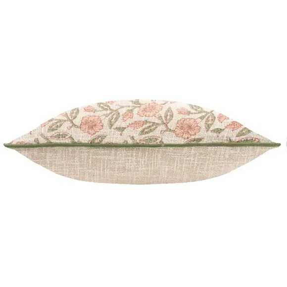 Square Cushion Floral Print - Coral, Cotton