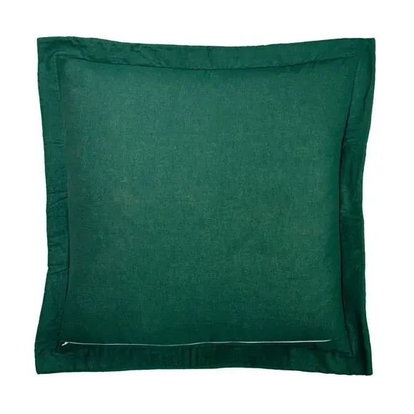 Square Cushion with Embroidery - Emerald, Velvet