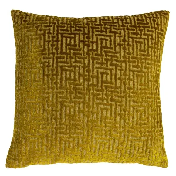 Square Cushion with Jacquard - Gold, Polyester