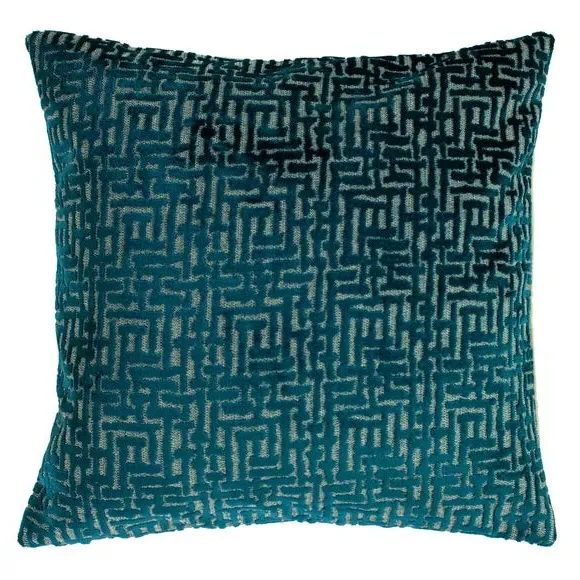 Square Cushion with Jacquard - Teal, Polyester