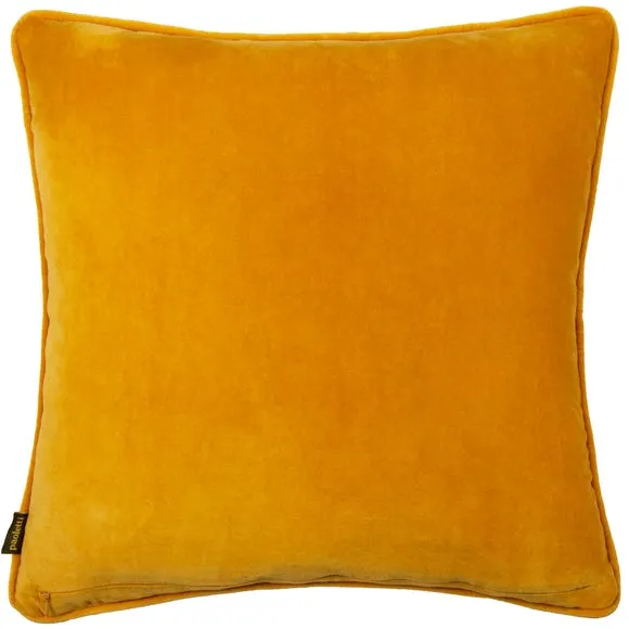 Square Cushion with Piped Edge - Rose Gold, Velvet