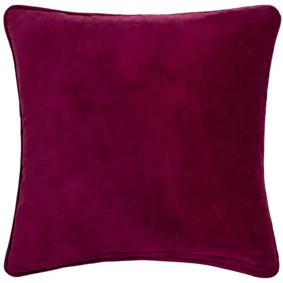 Square Cushion with Piped Edge - Rose, Velvet