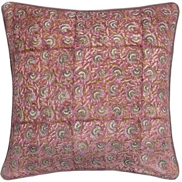 Square Cushion with Piped Edge - Violet, Velvet