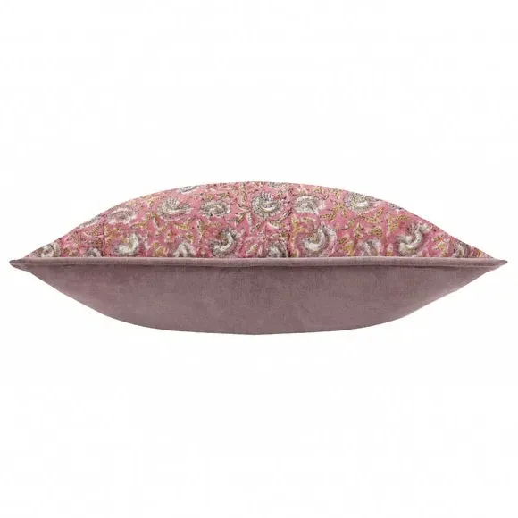 Square Cushion with Piped Edge - Violet, Velvet