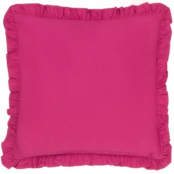 Square Cushion with Ruffle Trim - Violet, Cotton