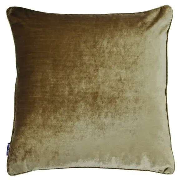 Velvet Cushion with Piped Edge - Gold
