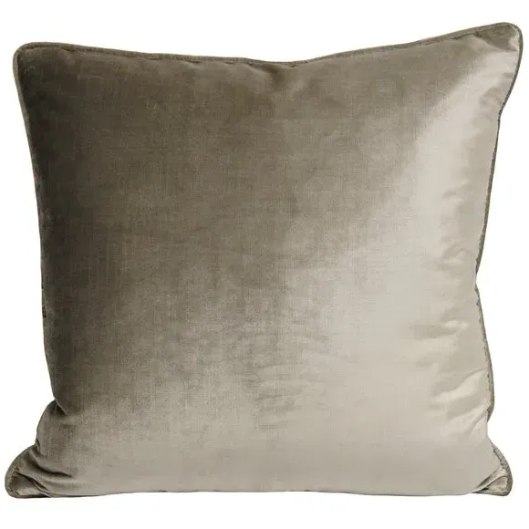 Velvet Cushion with Piped Edge - Mink