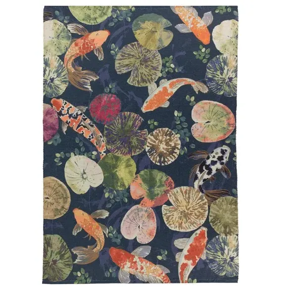 Washable Indoor Outdoor Rug - Blue, Polyester