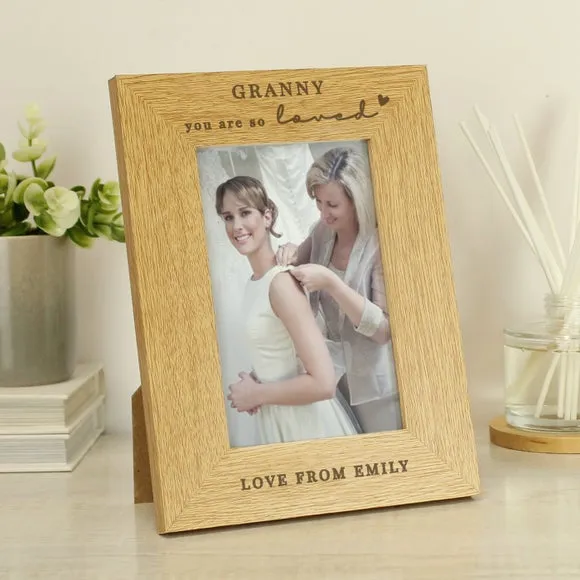 6x4 Photo Frame Personalised - Natural, Oak