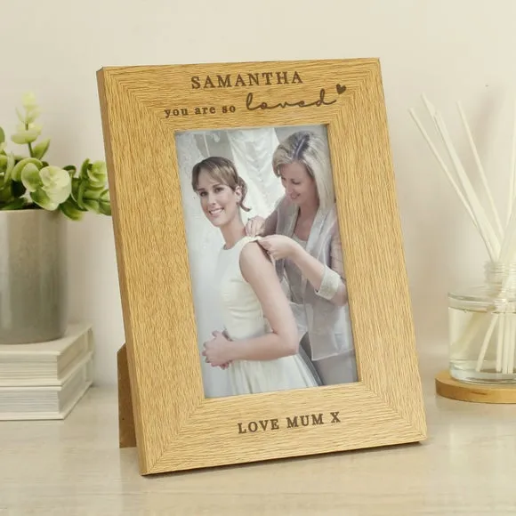 6x4 Photo Frame Personalised - Natural, Oak