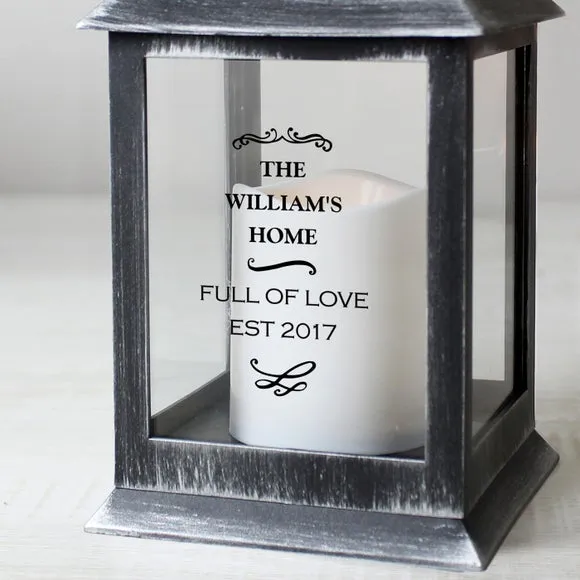 Antique Scroll Lantern with Personalisation - Black