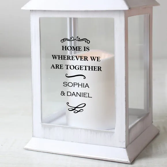 Antique Scroll Lantern with Personalisation - White