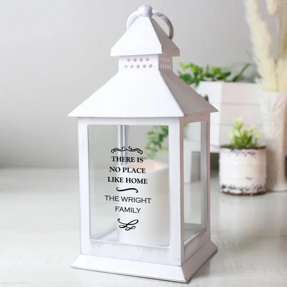 Antique Scroll Lantern with Personalisation - White