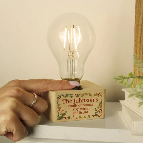 Christmas Foliage Light Bulb - Natural, Beech Wood