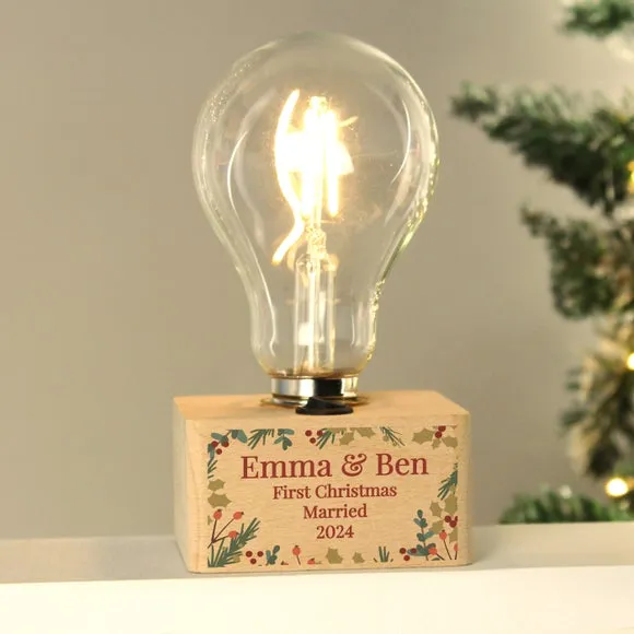 Christmas Foliage Light Bulb - Natural, Beech Wood
