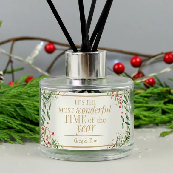 Christmas Reed Diffuser with Personalisation - Clear